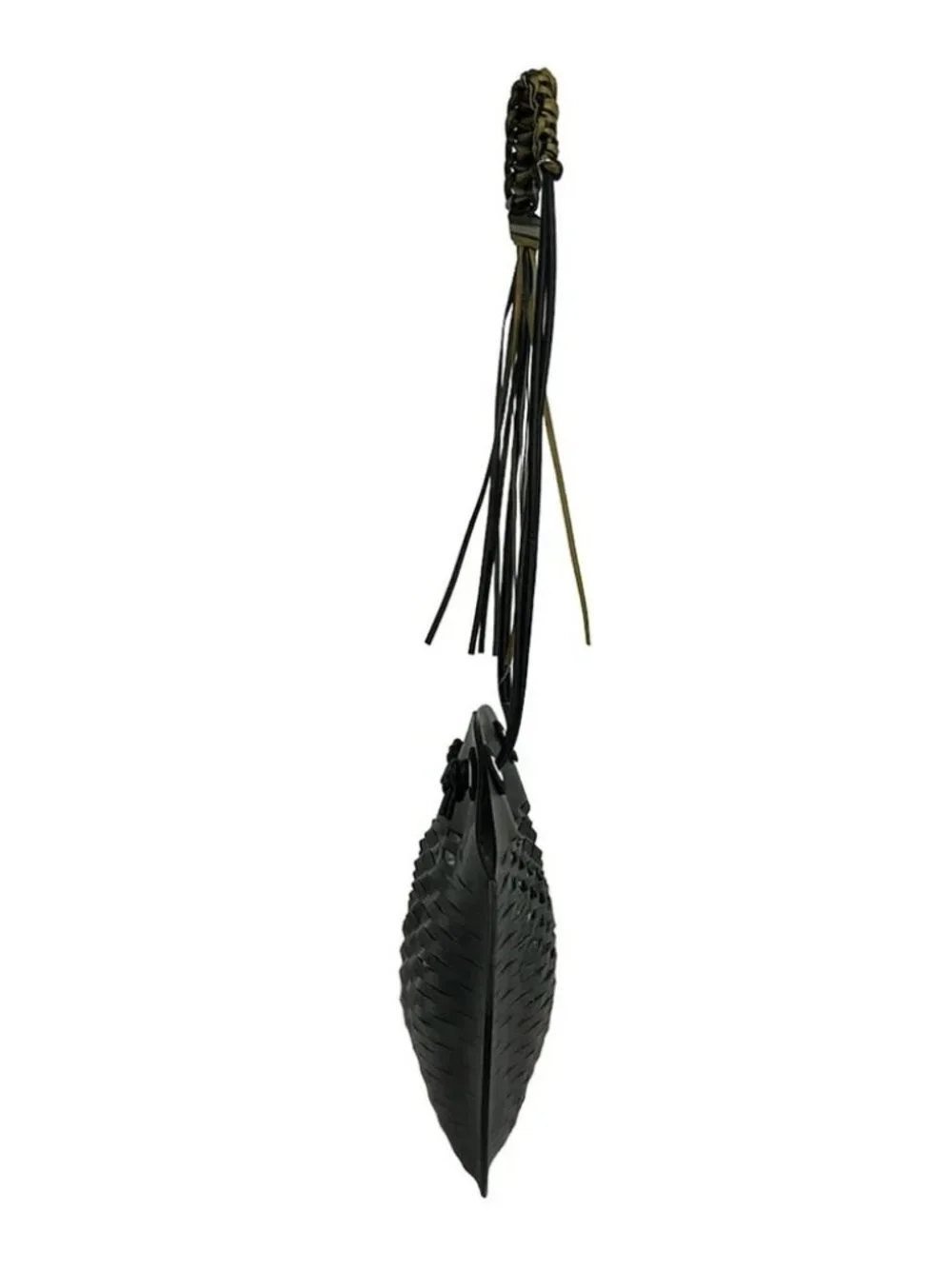 A VACATION 028-08141 Black Gray Leather Shoulder Bag